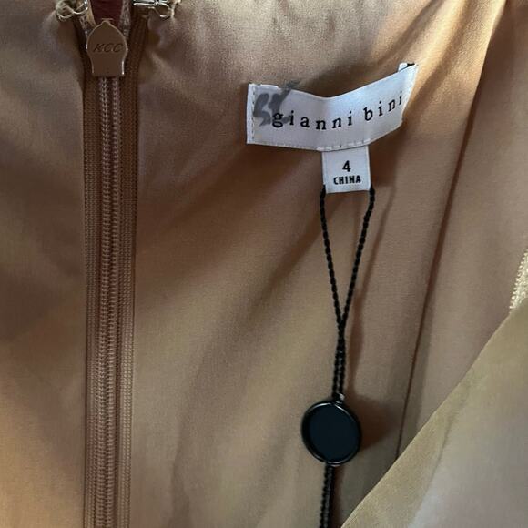 Gianni Bini Tan Abby Cutout Midi Dress Size 4 - Picture 10 of 12